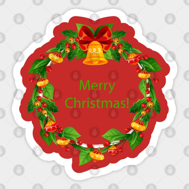 Merry Christmas Ring Sticker by Mako Design 